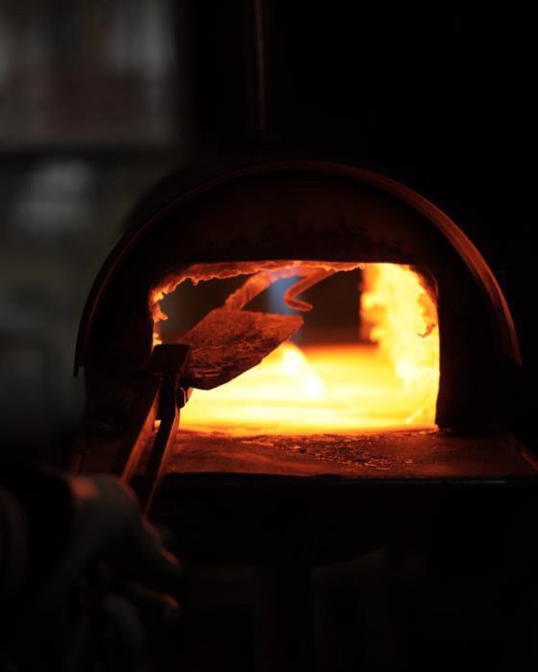 The forge fire at 1800 degrees