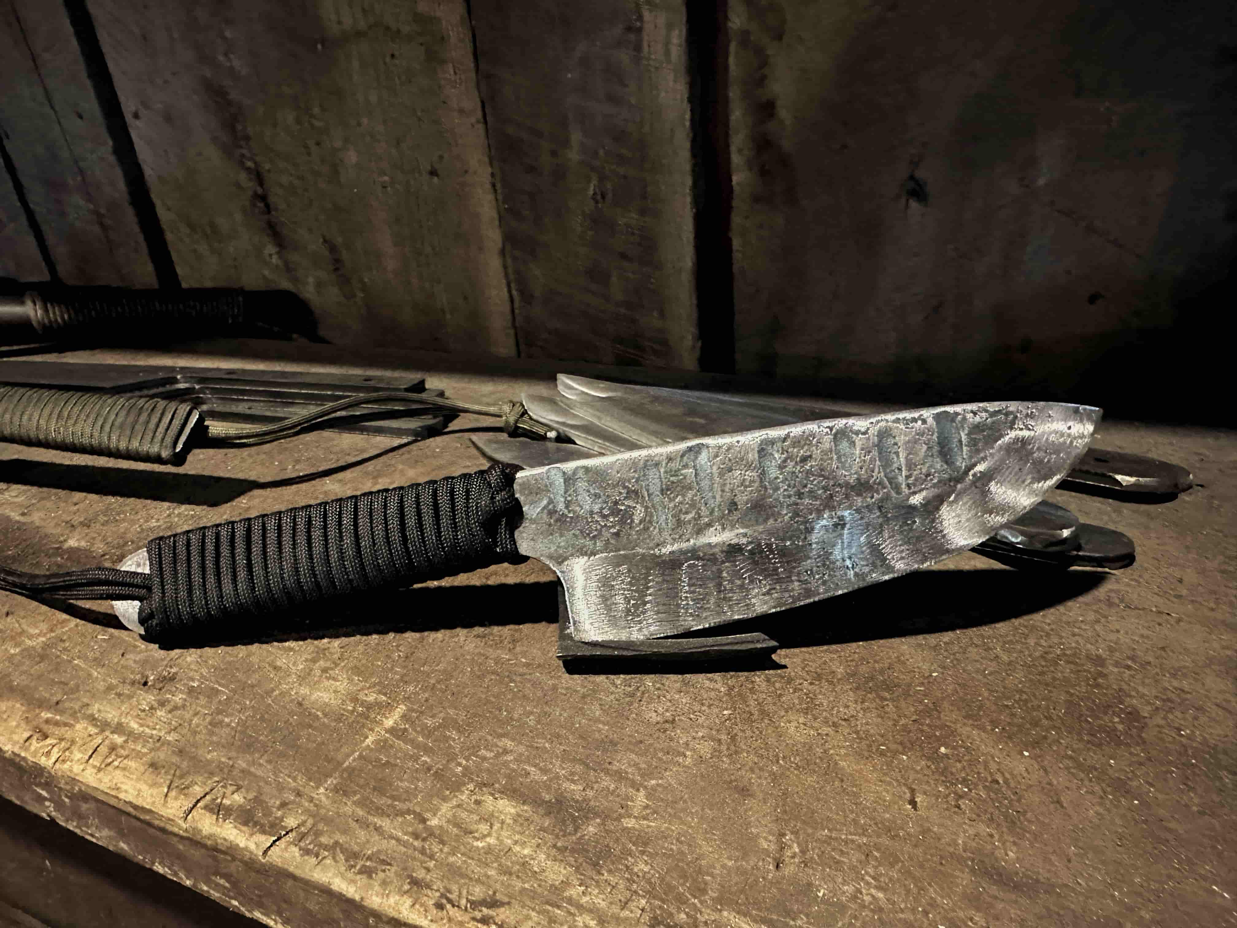 Hand-forged drop point knife